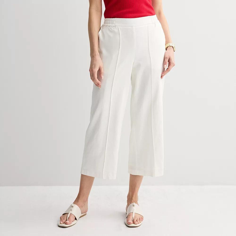 Petite Nine West Cropped Pintuck Pants, Women's, Size: Large Petite, White Knight Product Image