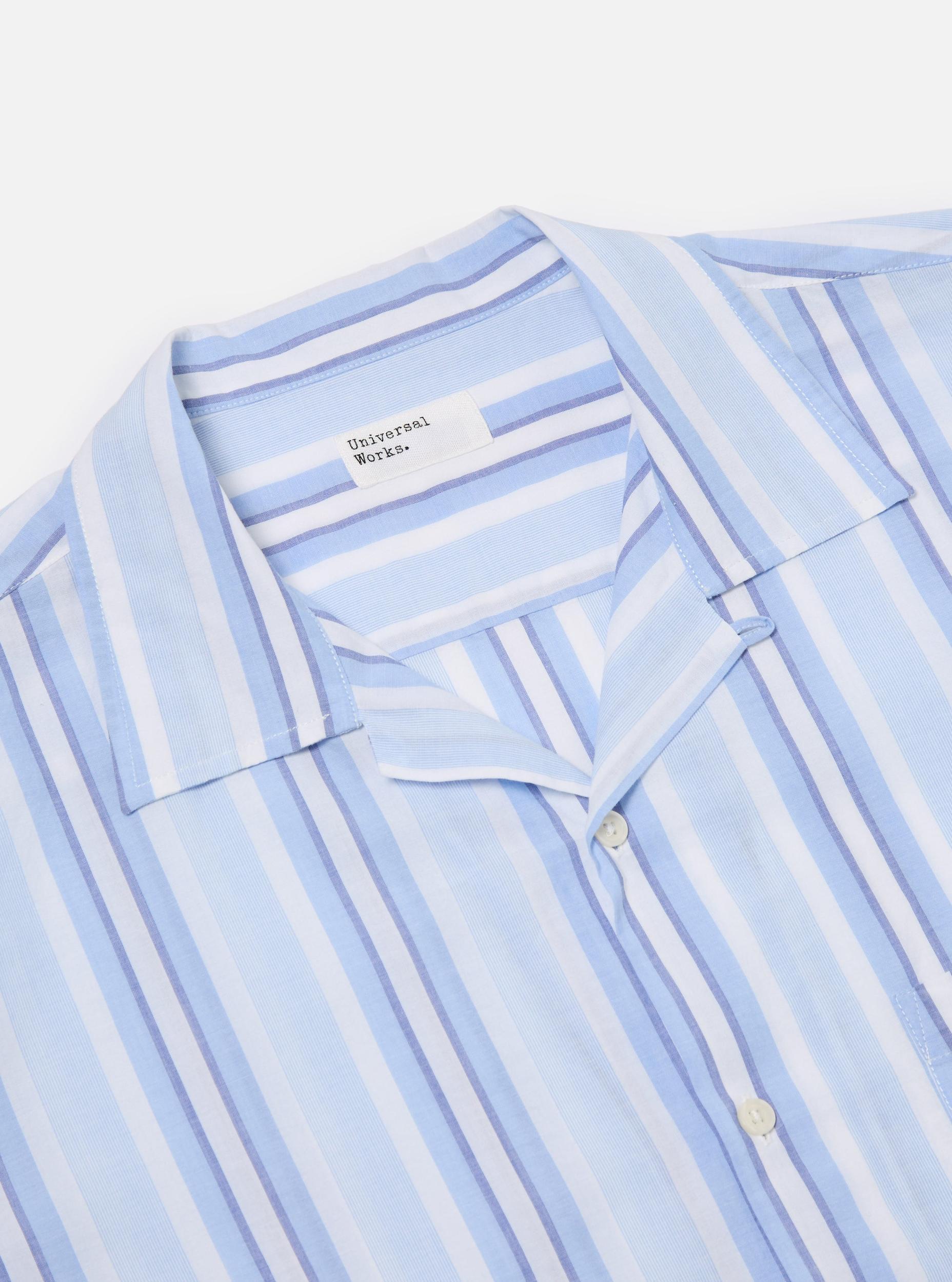 White/Blue Pop Stripe Two Camp Shirt Product Image