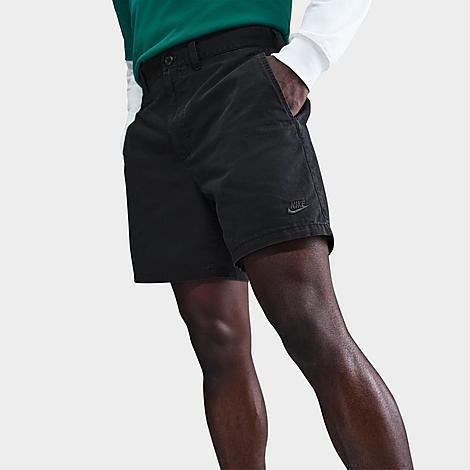 Nike Mens Club Washed Chino Shorts in Black Product Image