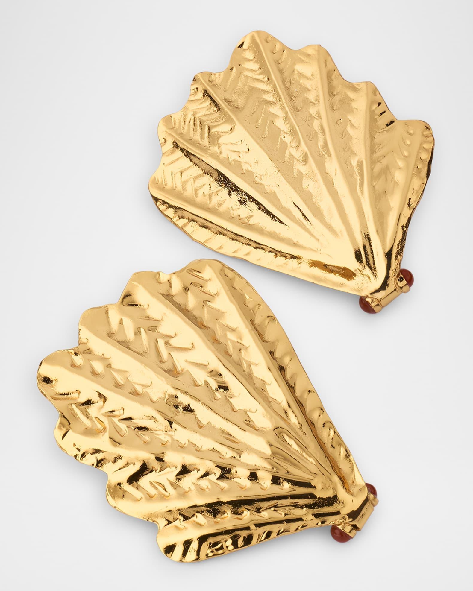 Shell Gold Stud Earrings  Product Image