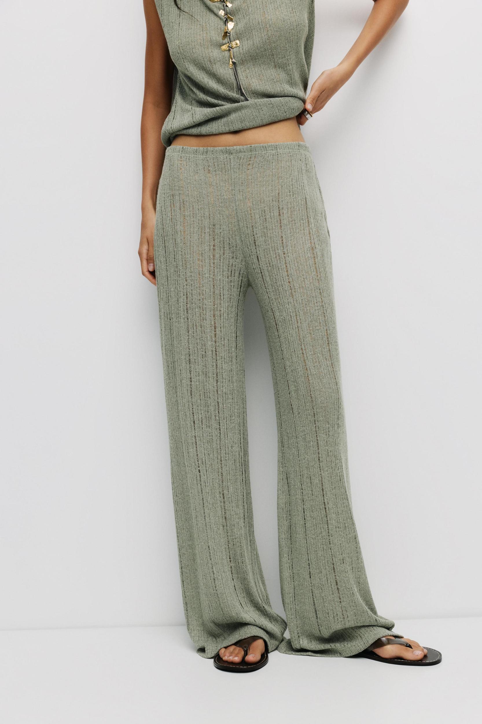 Pointelle knit trousers Product Image