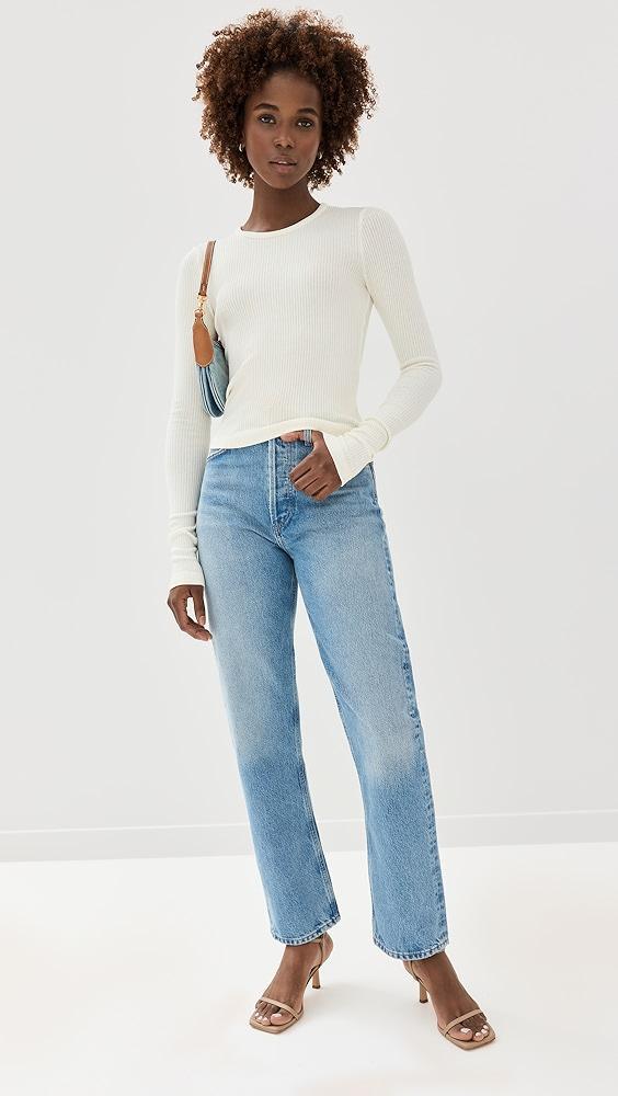 AGOLDE Alma Shrunken Crew Neck Top | Shopbop Product Image