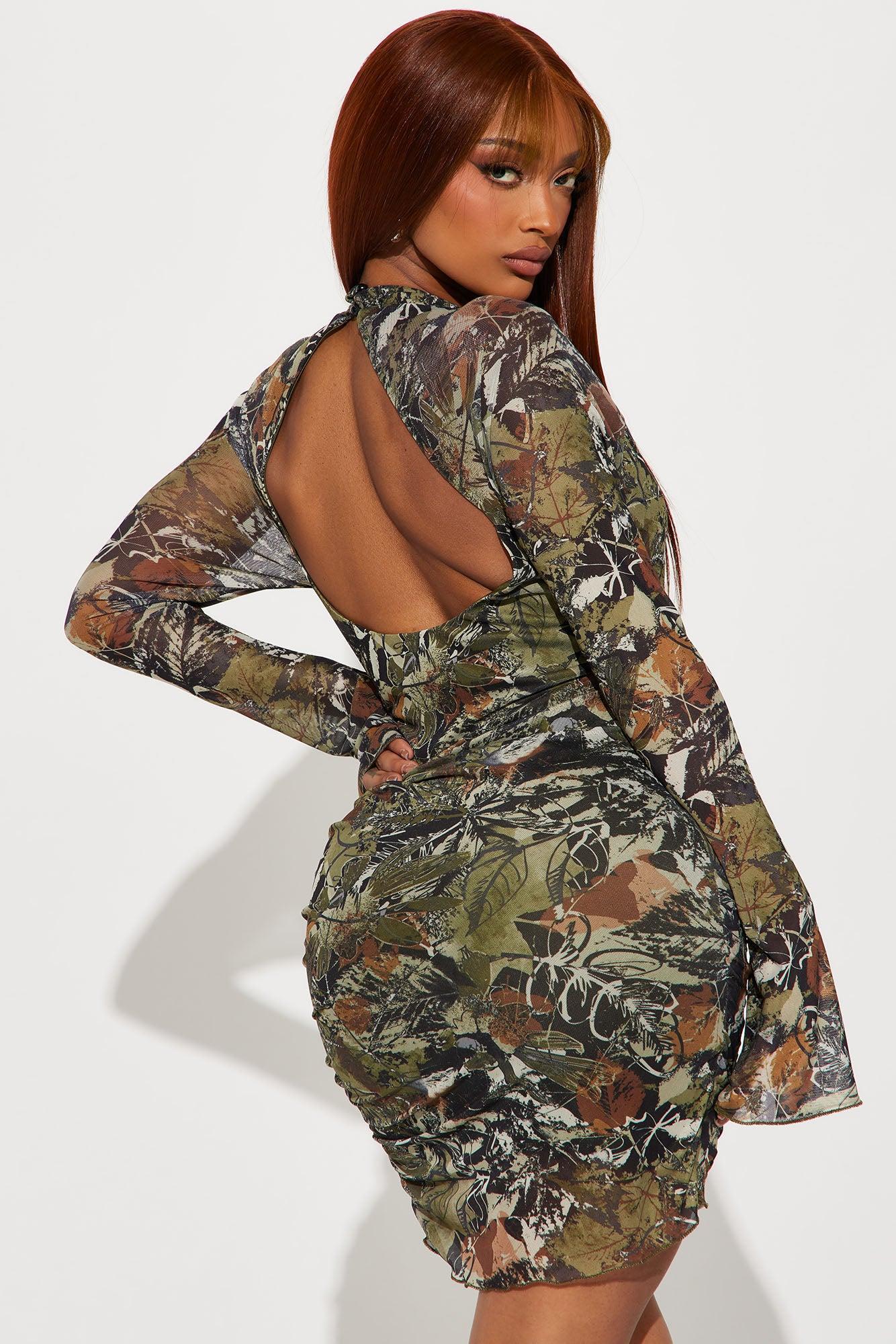 Alia Mesh Mini Dress - Green/combo Product Image