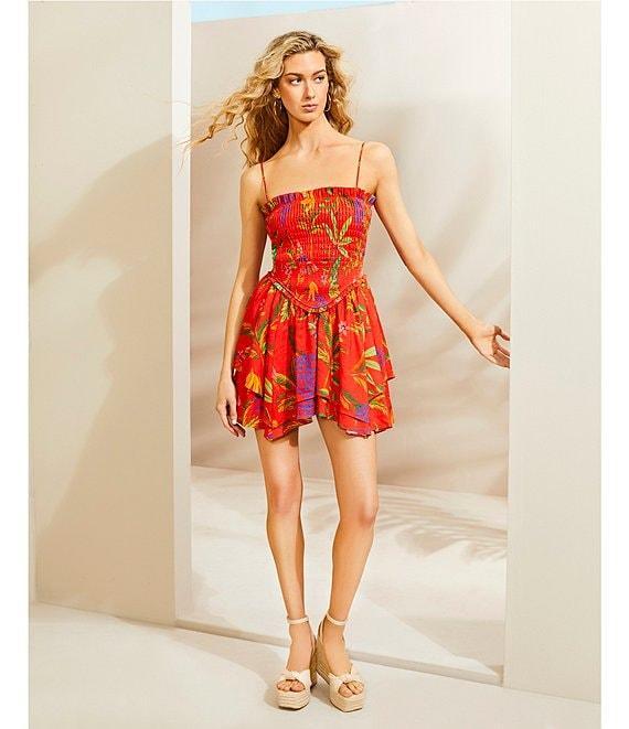 Chelsea & Violet Yvette Linen Sleeveless Smocked A-Line Dress Product Image