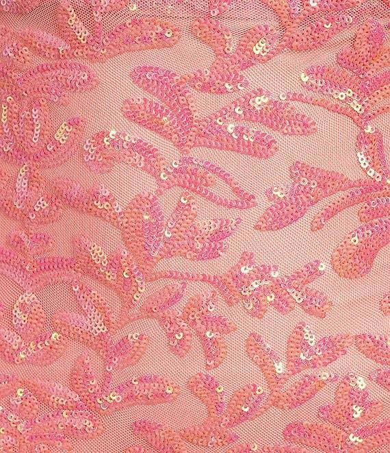 Honey and Rosie Pattern Sequin One Shoulder Double Strap Bodycon Dress Product Image