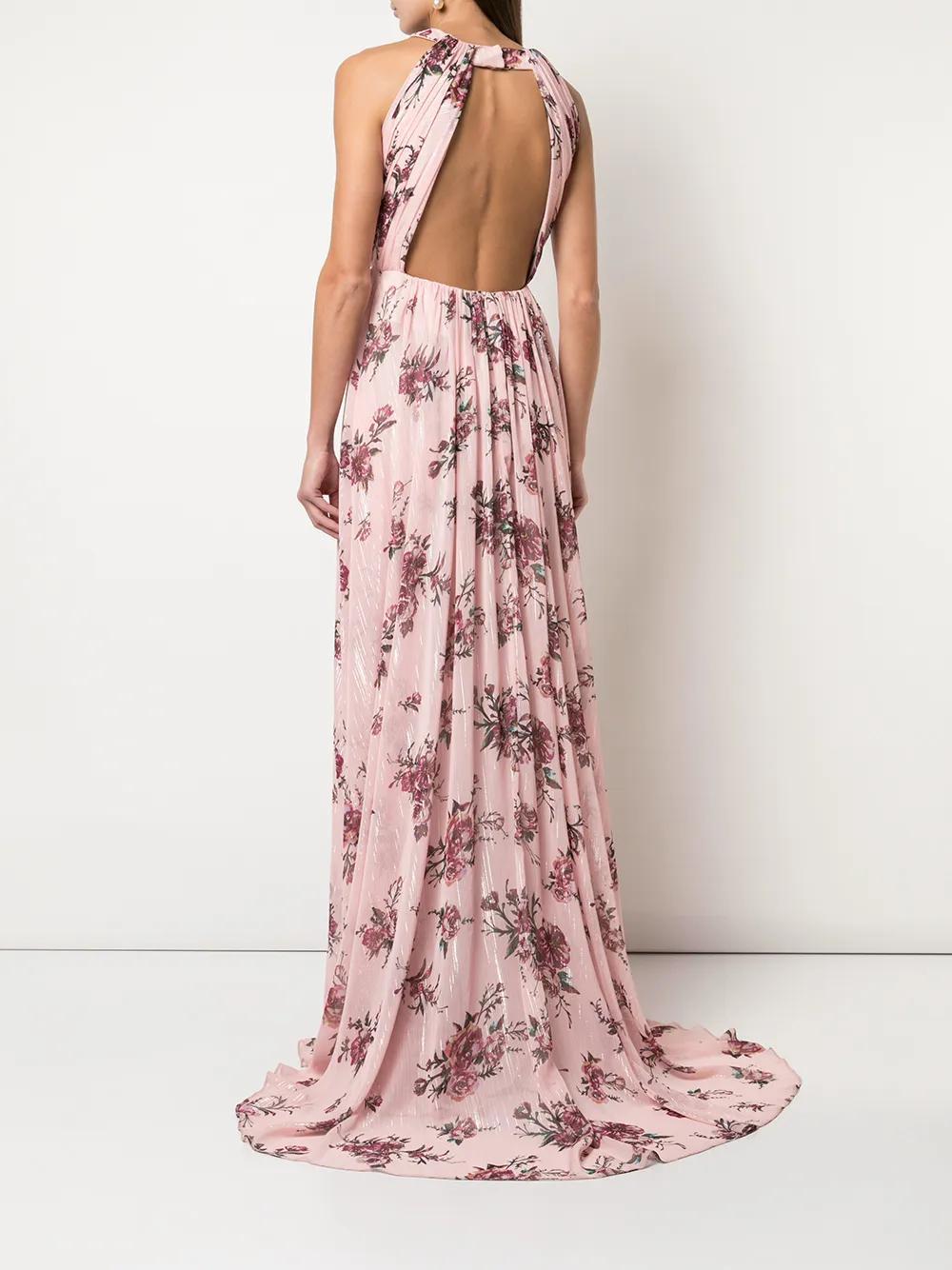 halterneck floral bridesmaid dress Product Image