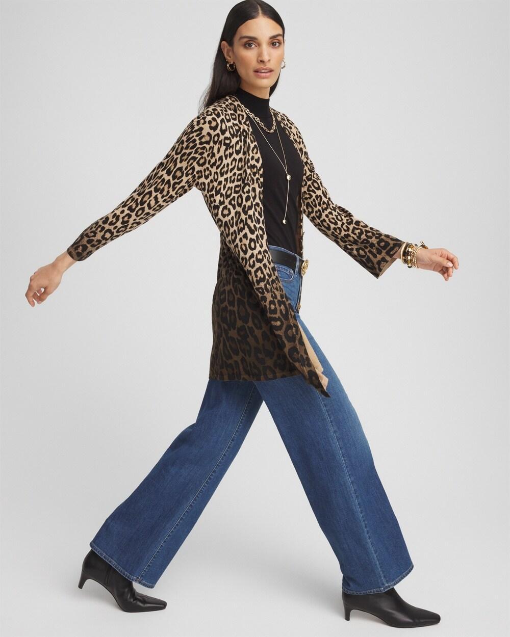 Flared Sleeve Leopard Cardigan Product Image
