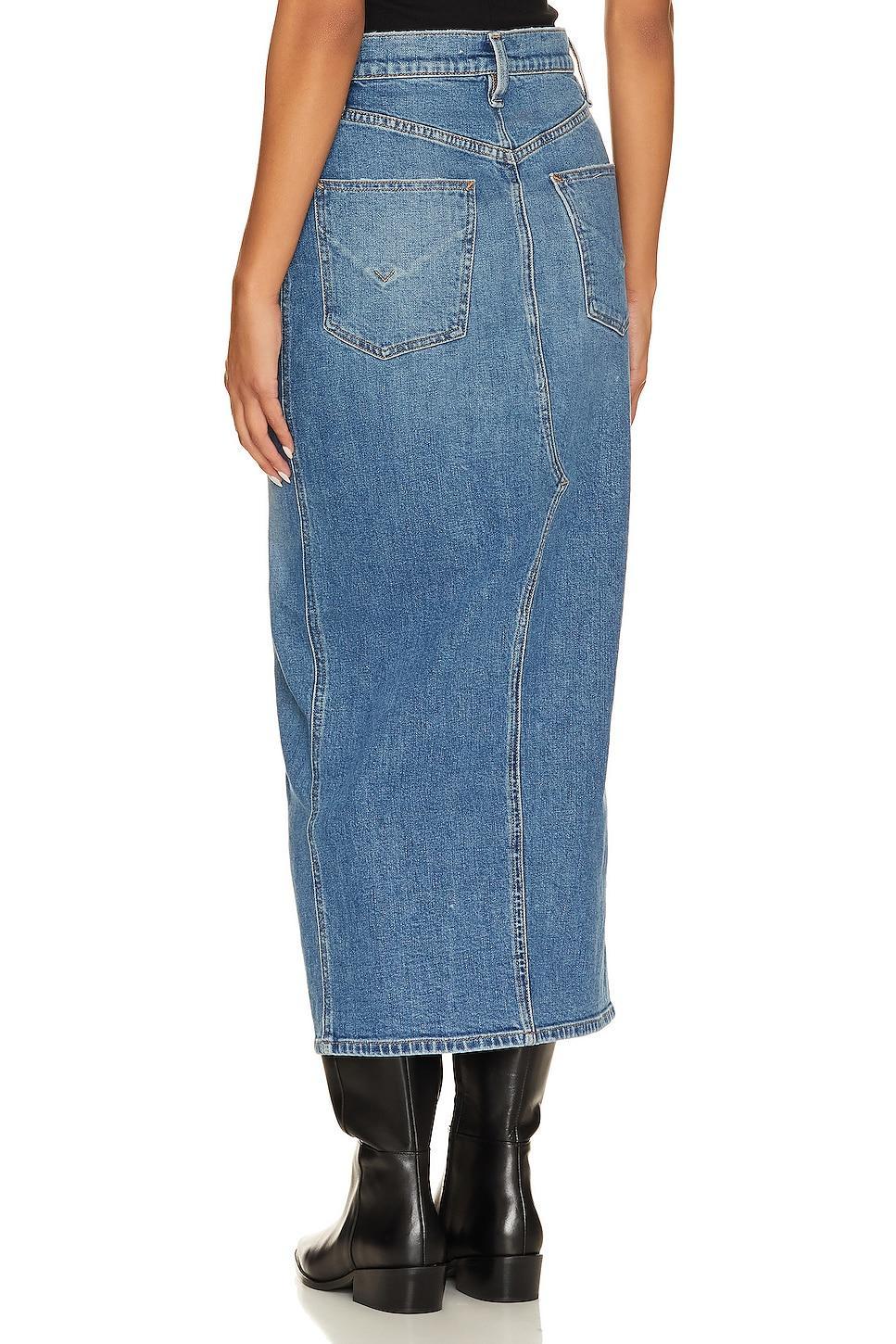 Womens Reconstructed Denim Midi-Skirt Product Image