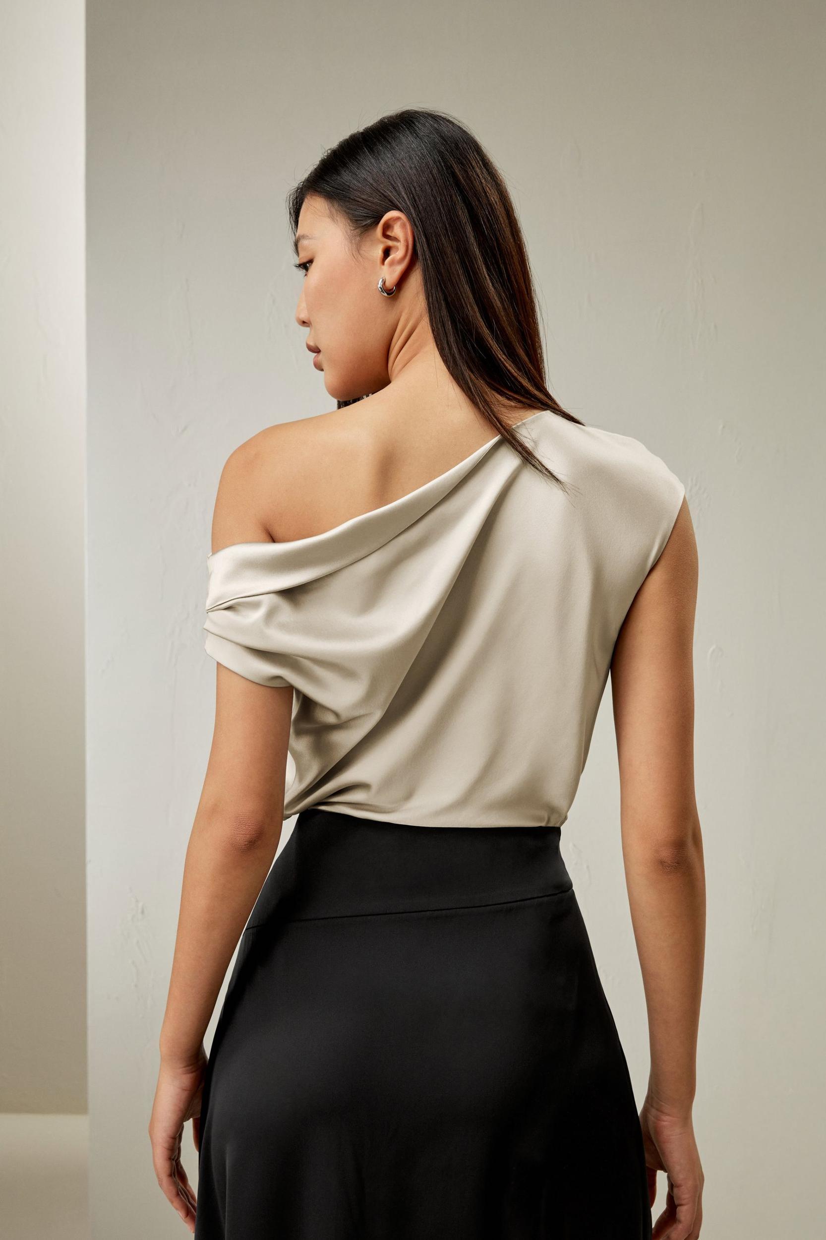 Boat Neck Silk Top Product Image