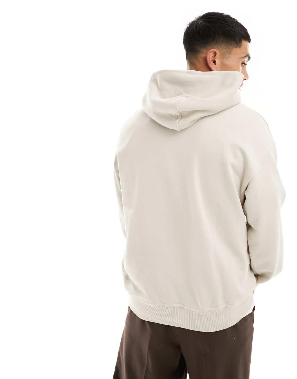 Jack & Jones oversized hoodie in beige Product Image