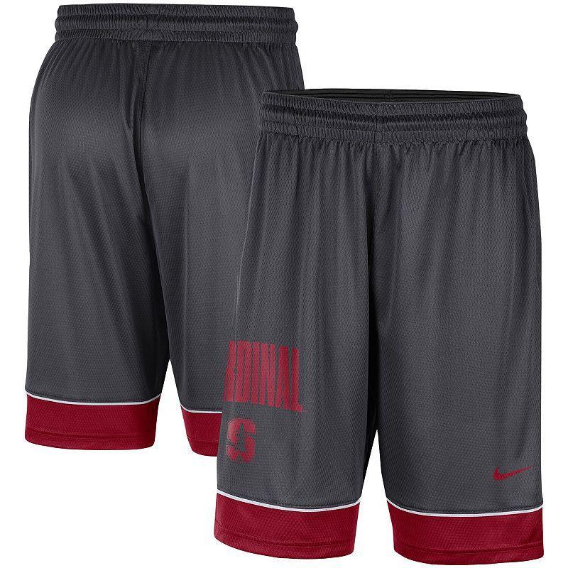 Mens Nike Charcoal/Crimson Stanford Cardinal Fast Break Shorts Product Image