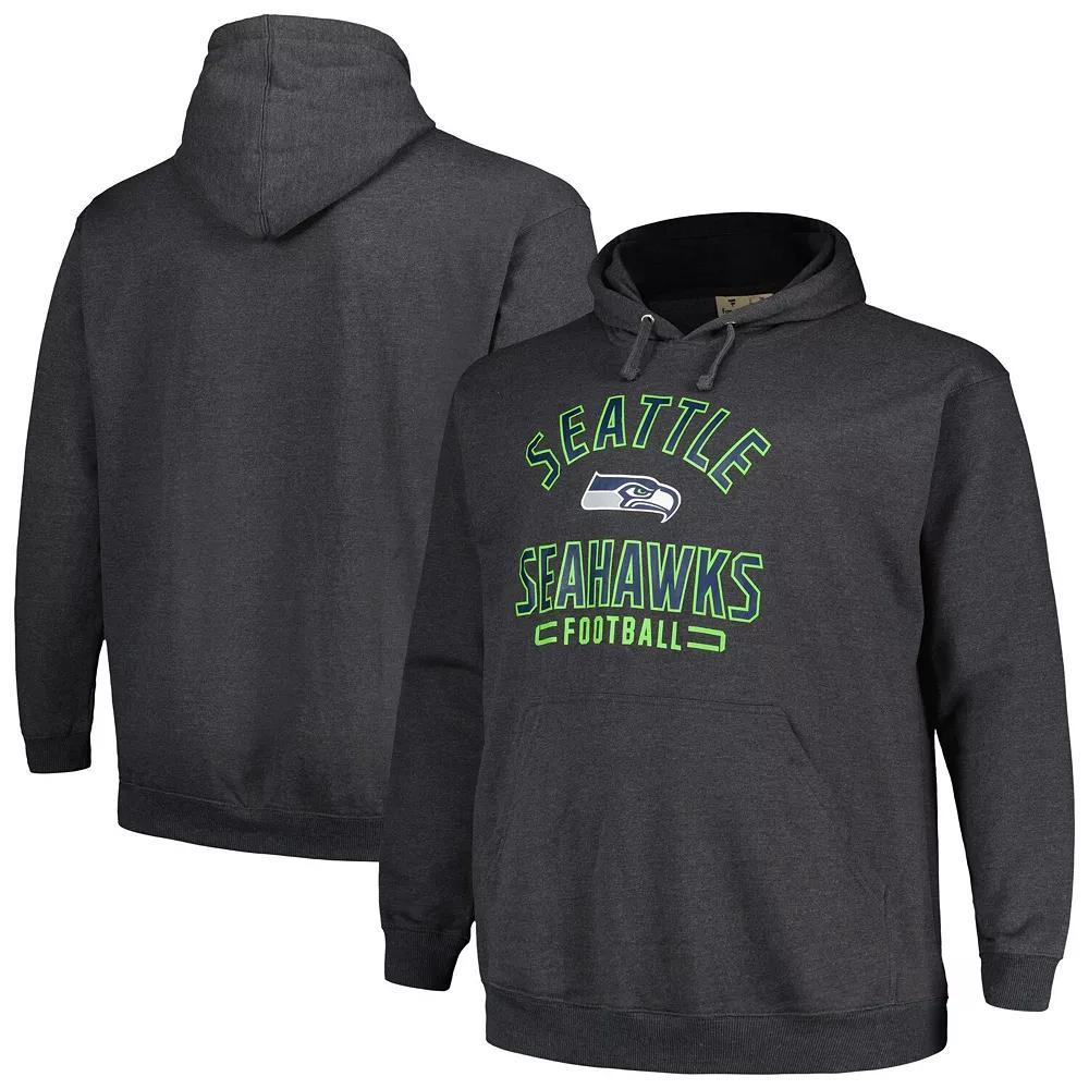 Men's Fanatics Branded Heather Charcoal Seattle Seahawks Big & Tall Pullover Hoodie, Size: 3XLT Product Image