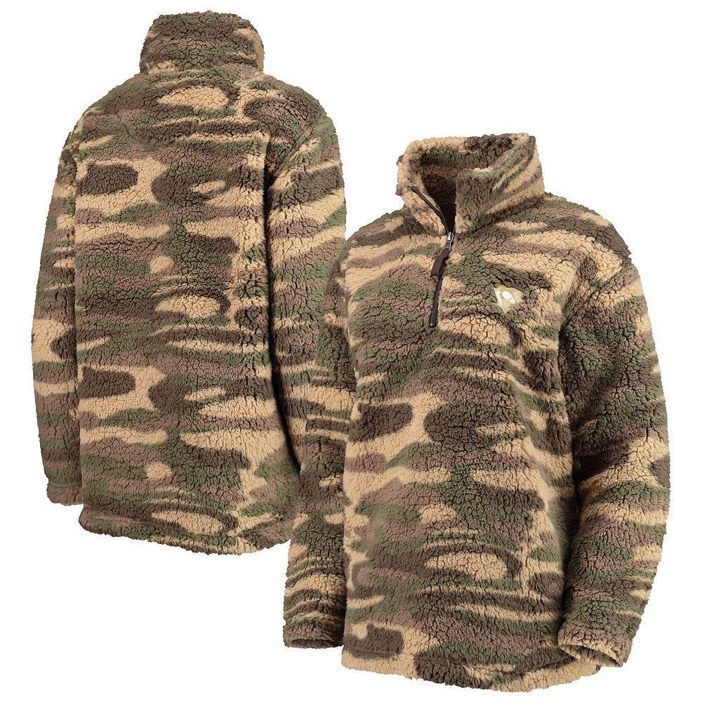 Women's G-III Sports by Carl Banks Camo New York Rangers Sherpa Quarter-Zip Jacket, Size: Large, Ran Green Product Image
