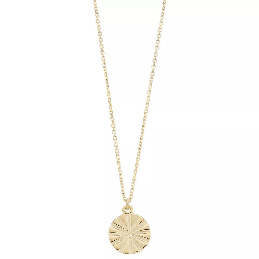 Au Naturale 14k Gold Disc Pendant Necklace, Women's, Size: 17", Yellow Product Image