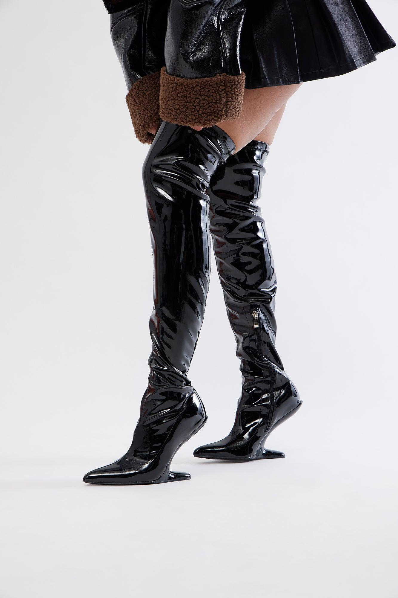 Tokyo Thigh High Boots - Black Product Image