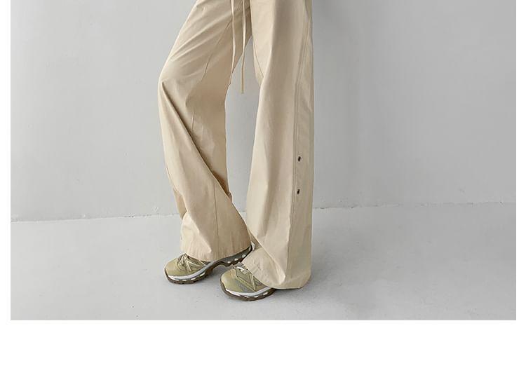 High-Rise Straight-Leg Loose Pants With Lace-Up Detailing Product Image