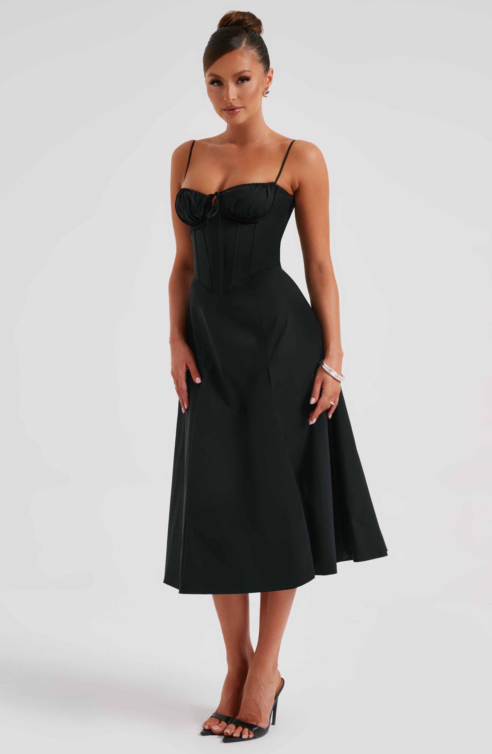 Deanna Midi Dress - Black Product Image