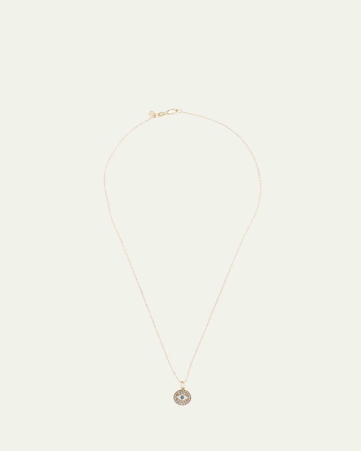 Small Diamond Evil Eye Medallion Necklace Product Image