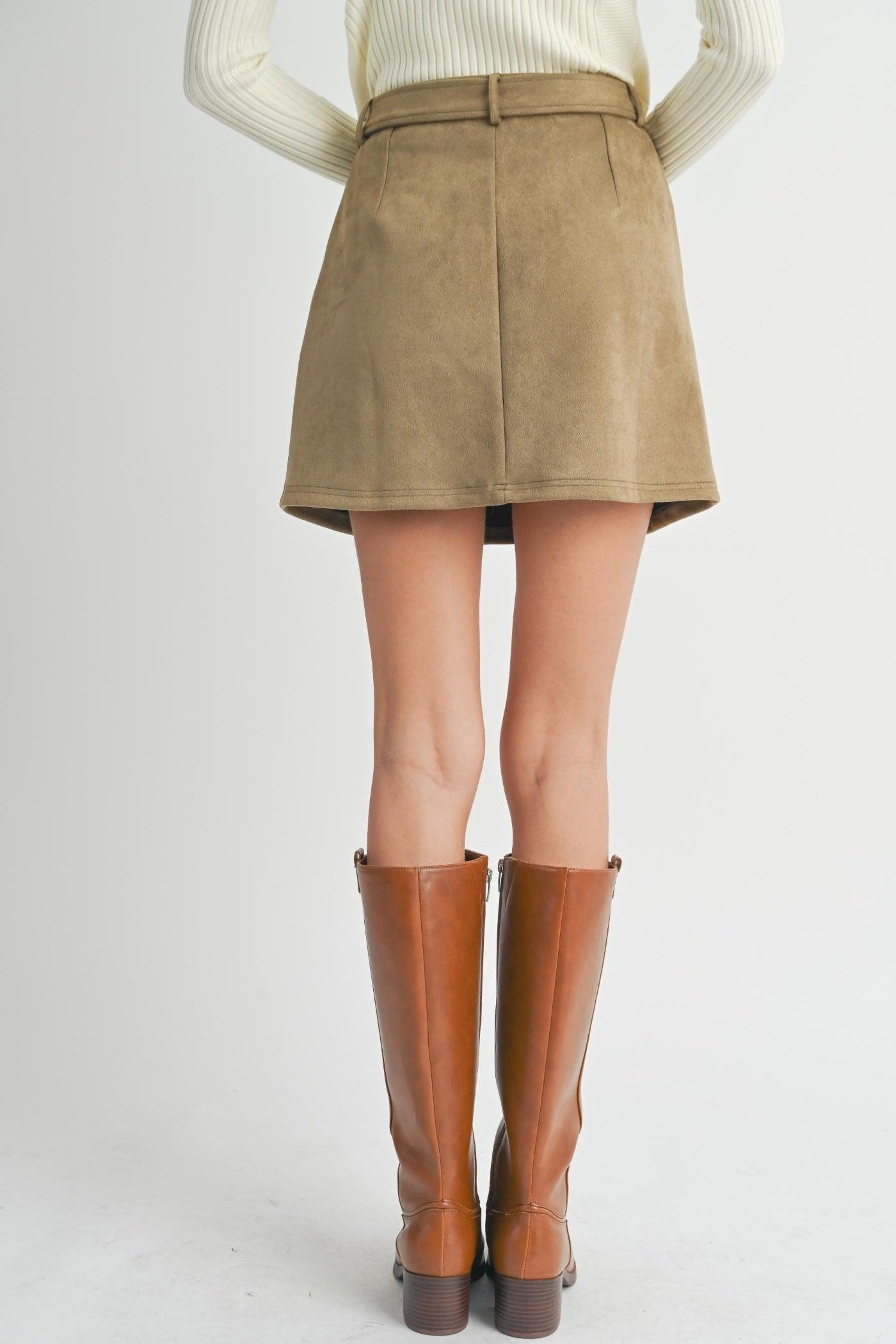 FAUX SUEDE MINI SKIRT Product Image