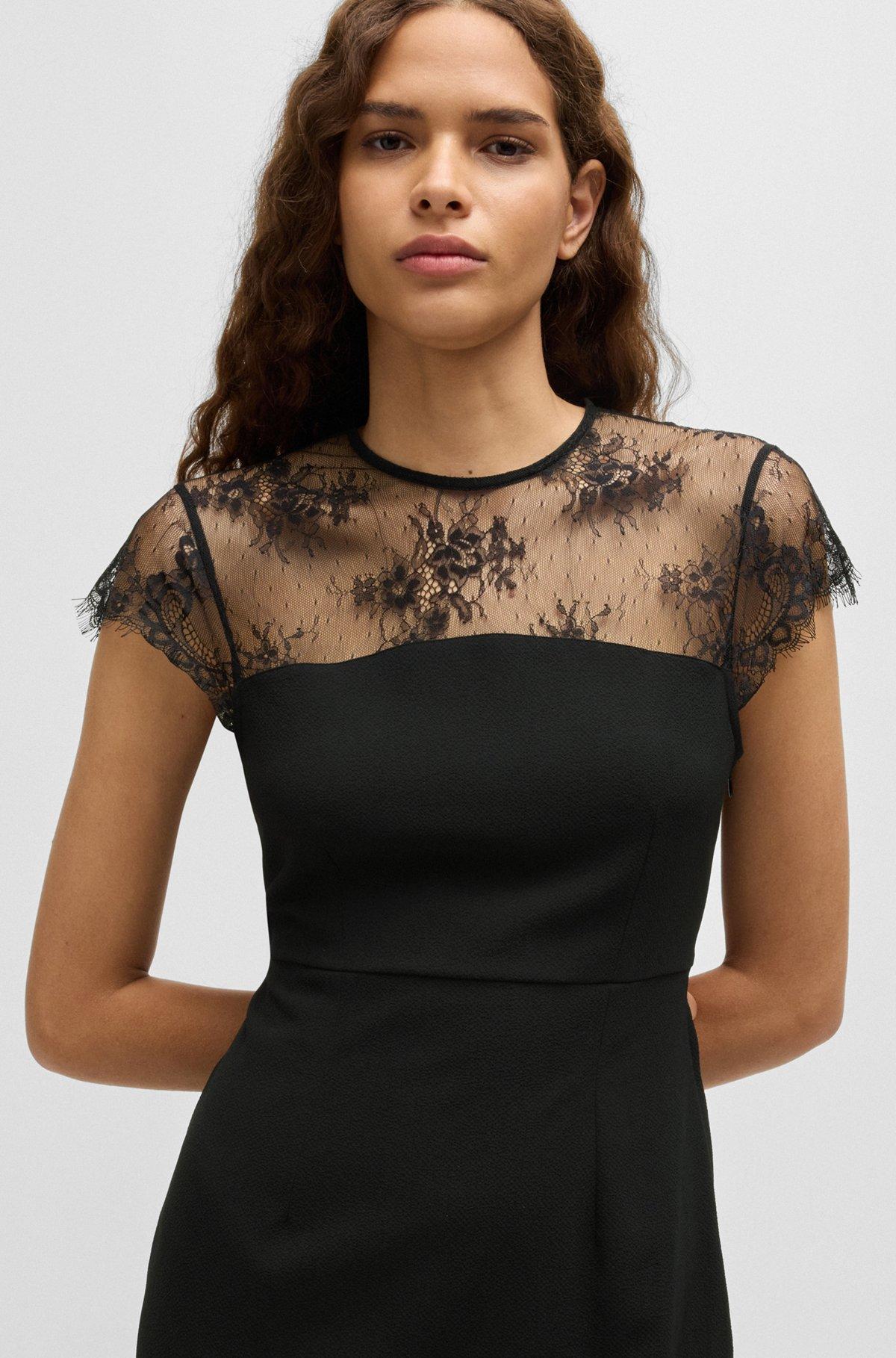 Slim-fit dress with lace insert Product Image