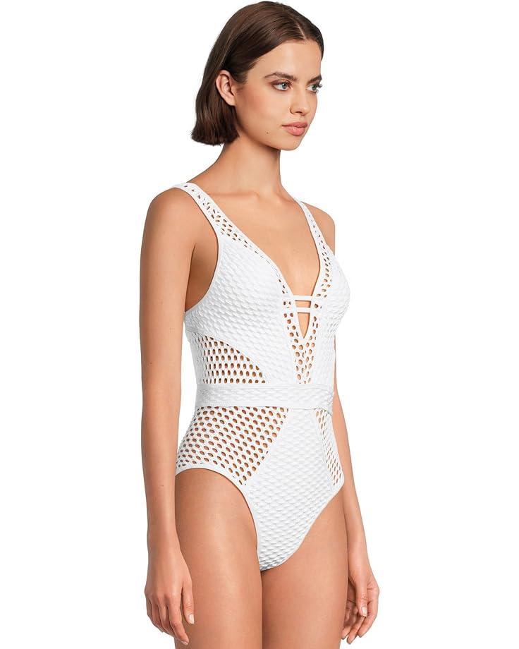 Colette Clare Crochet Flower Plunge One Piece Product Image