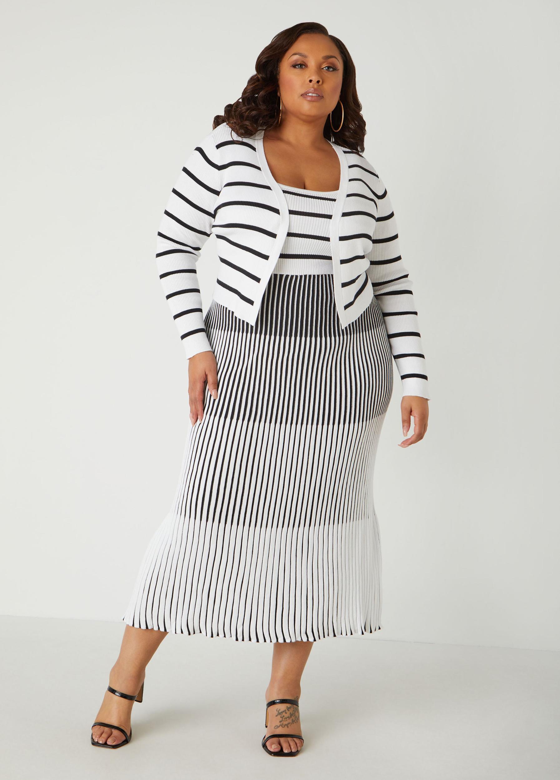 Cropped Striped Cardigan Product Image