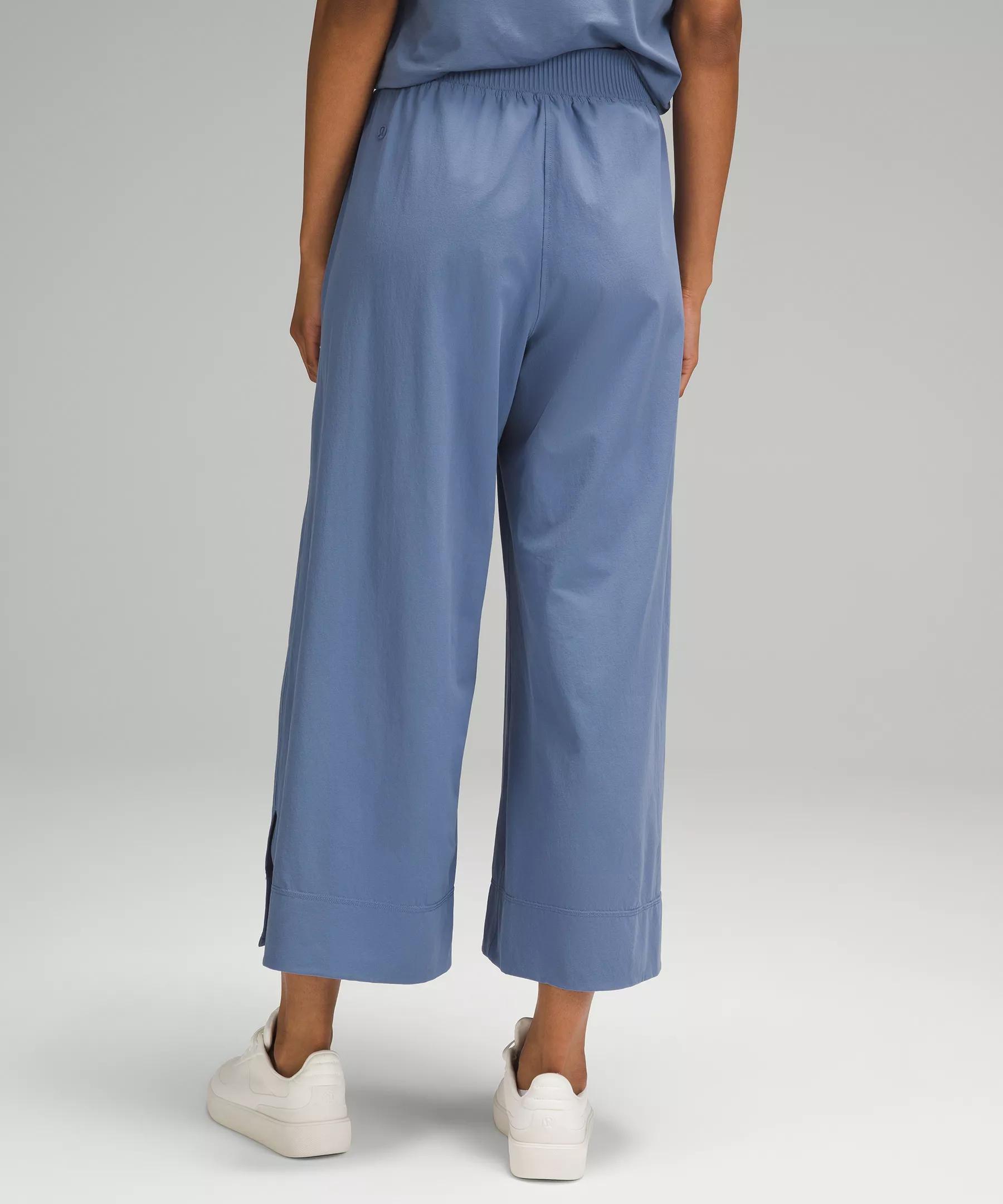 Stretch Woven High-Rise Wide-Leg Cropped Pant Product Image