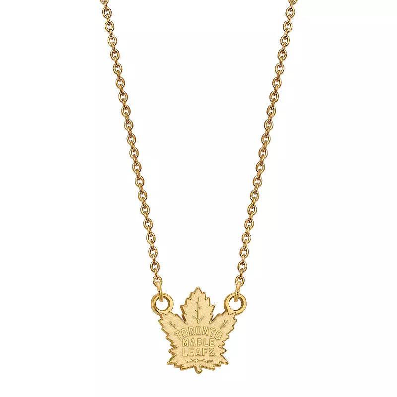 LogoArt Toronto Maple Leafs Sterling Silver Small Logo Pendant Necklace, Womens Gold Over Sterling Product Image