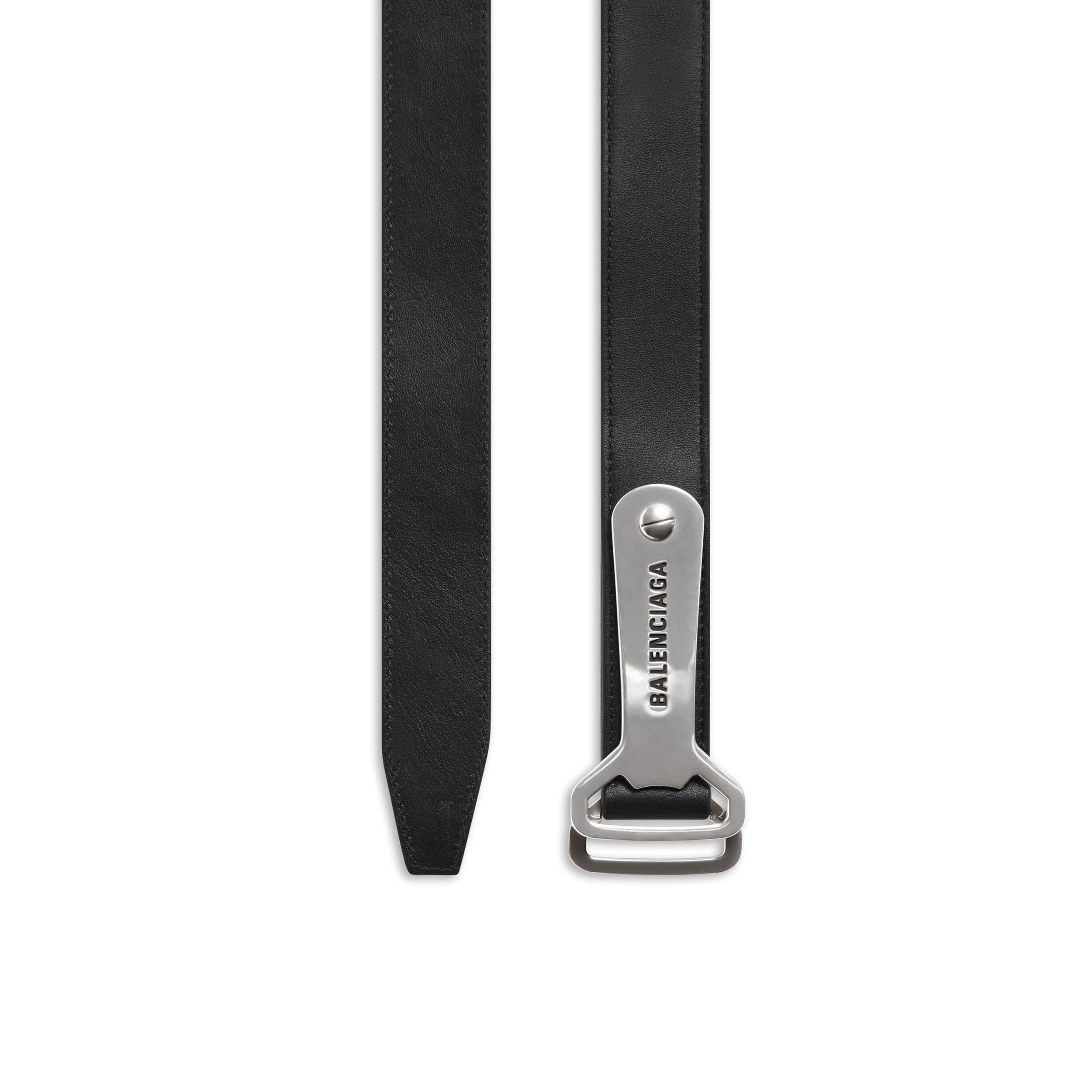 Men's Bottle Opener D Ring Belt in Black Product Image