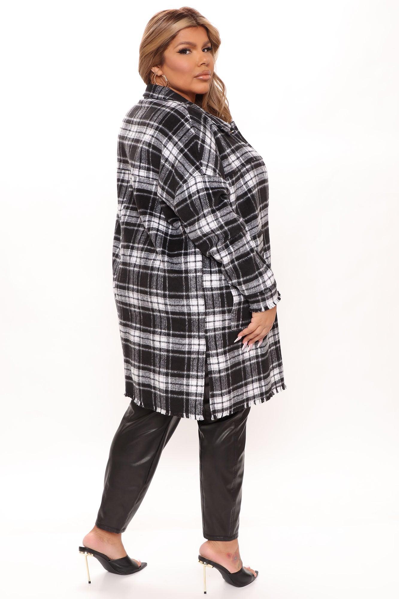 Never Plaid It So Good Shacket - Black Product Image