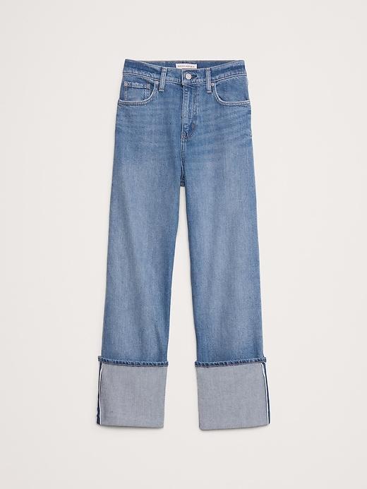 High-Rise Straight Selvedge Cuffed Jean Product Image