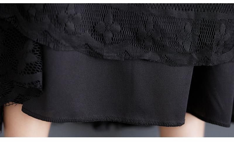 High Rise Lace Maxi A-Line Skirt Product Image