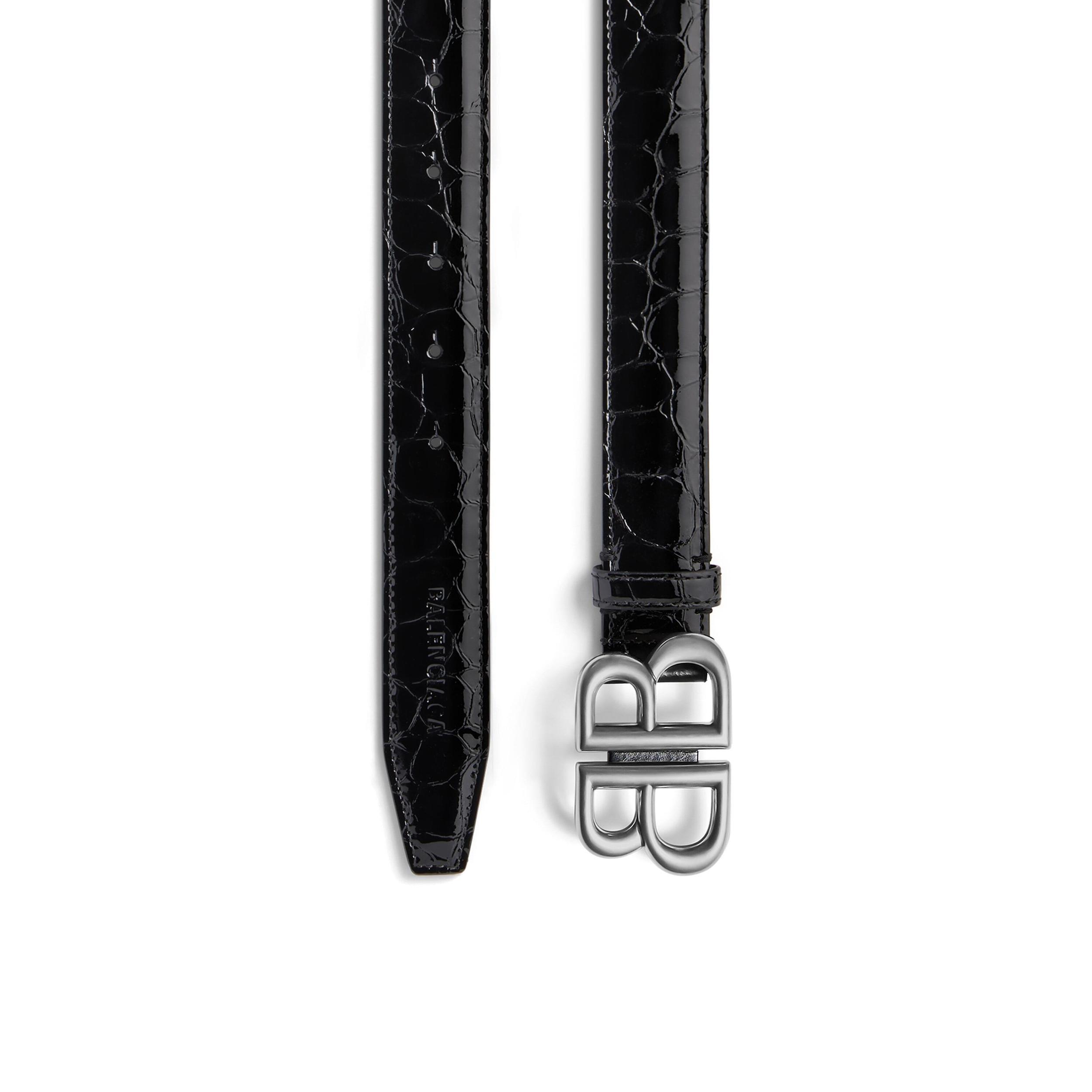 Women's Monaco Belt Crocodile Embossed  in Black Product Image