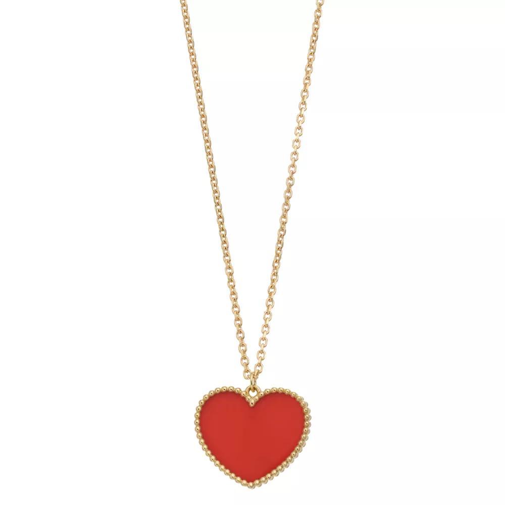 14k Gold Carnelian Heart Pendant Necklace, Women's, Size: 18" Product Image