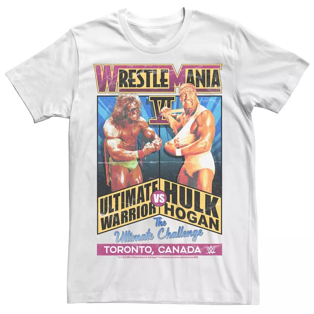 Men's WWE The Ultimate Challenge Wrestlemania VI Poster Tee, Size: Large, White Product Image
