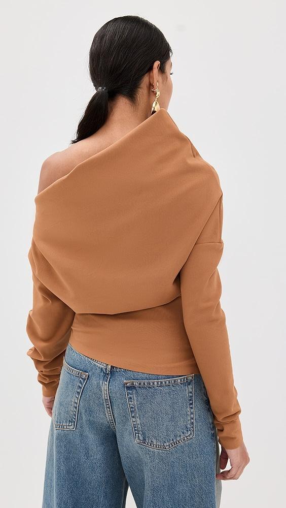 A.W.A.K.E. MODE Off Shoulder Asymmetric Long Sleeve Top | Shopbop Product Image