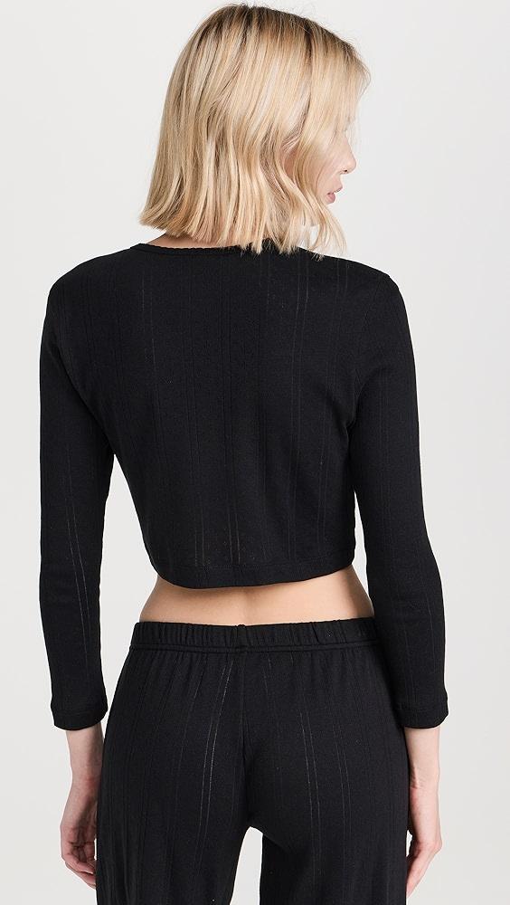 COUCOU The Cropped Cardi: Pointelle | Shopbop Product Image