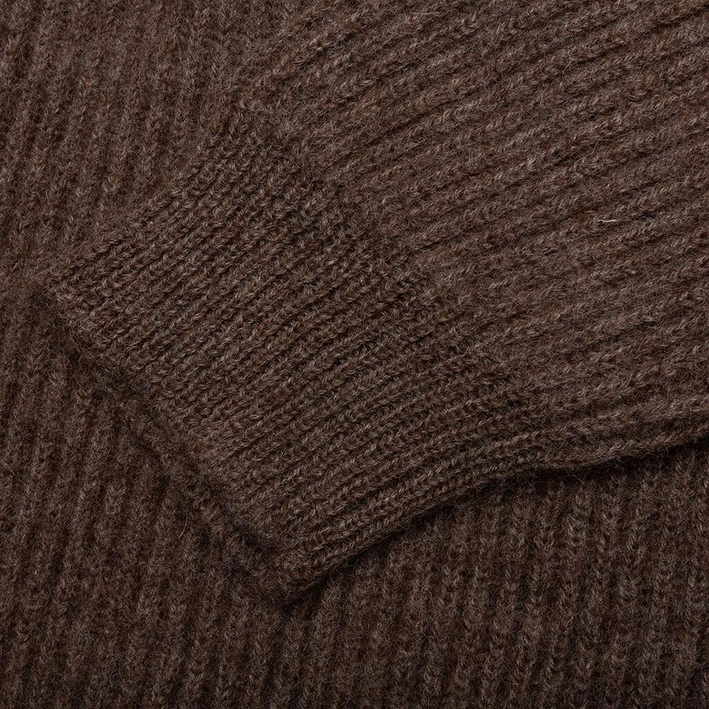 Button-Up Long-Sleeved Cardigan - Walnut Female Product Image
