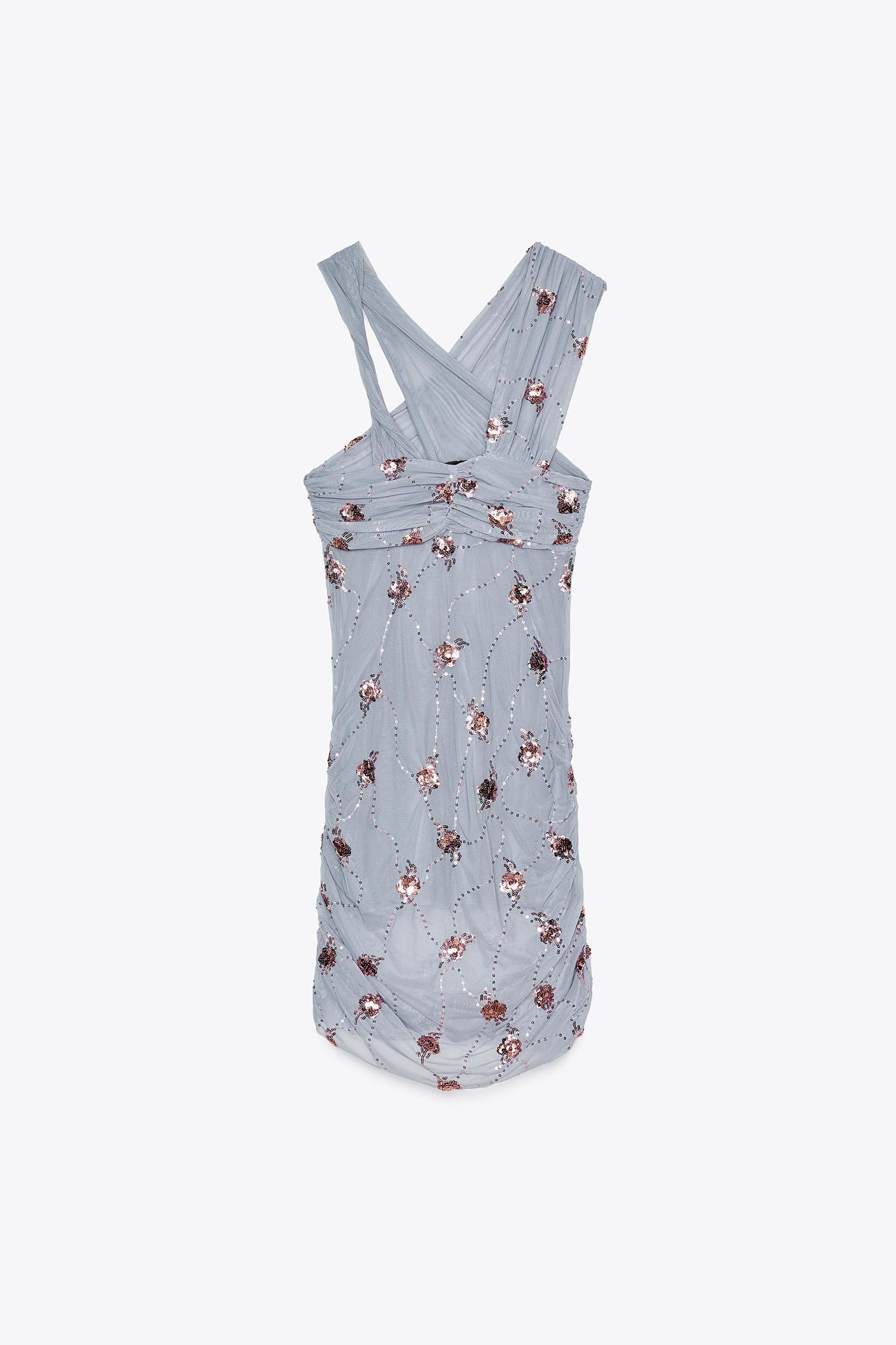 DRAPED SEQUIN DRESS Product Image