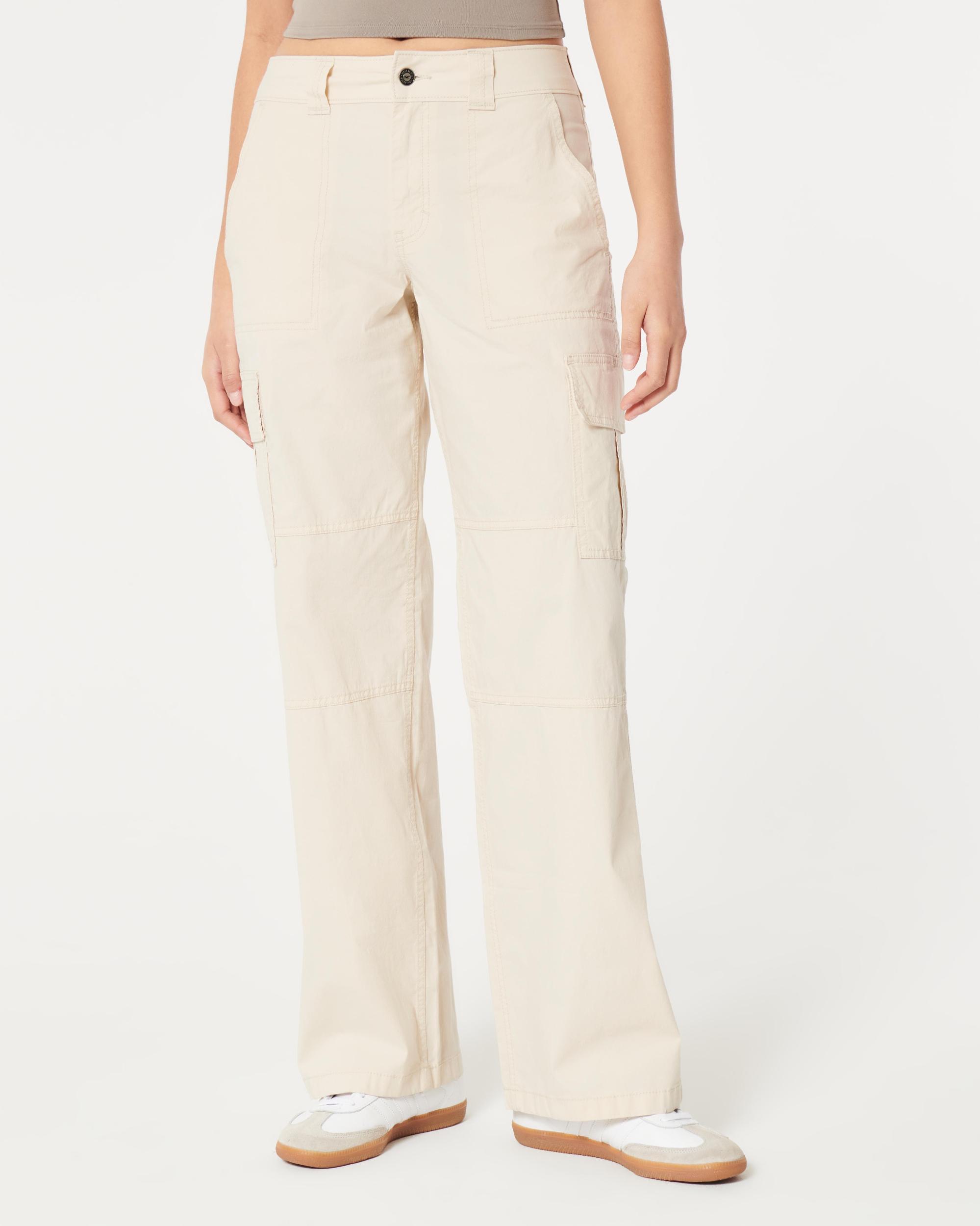 High-Rise Poplin Baggy Cargo Pants Product Image