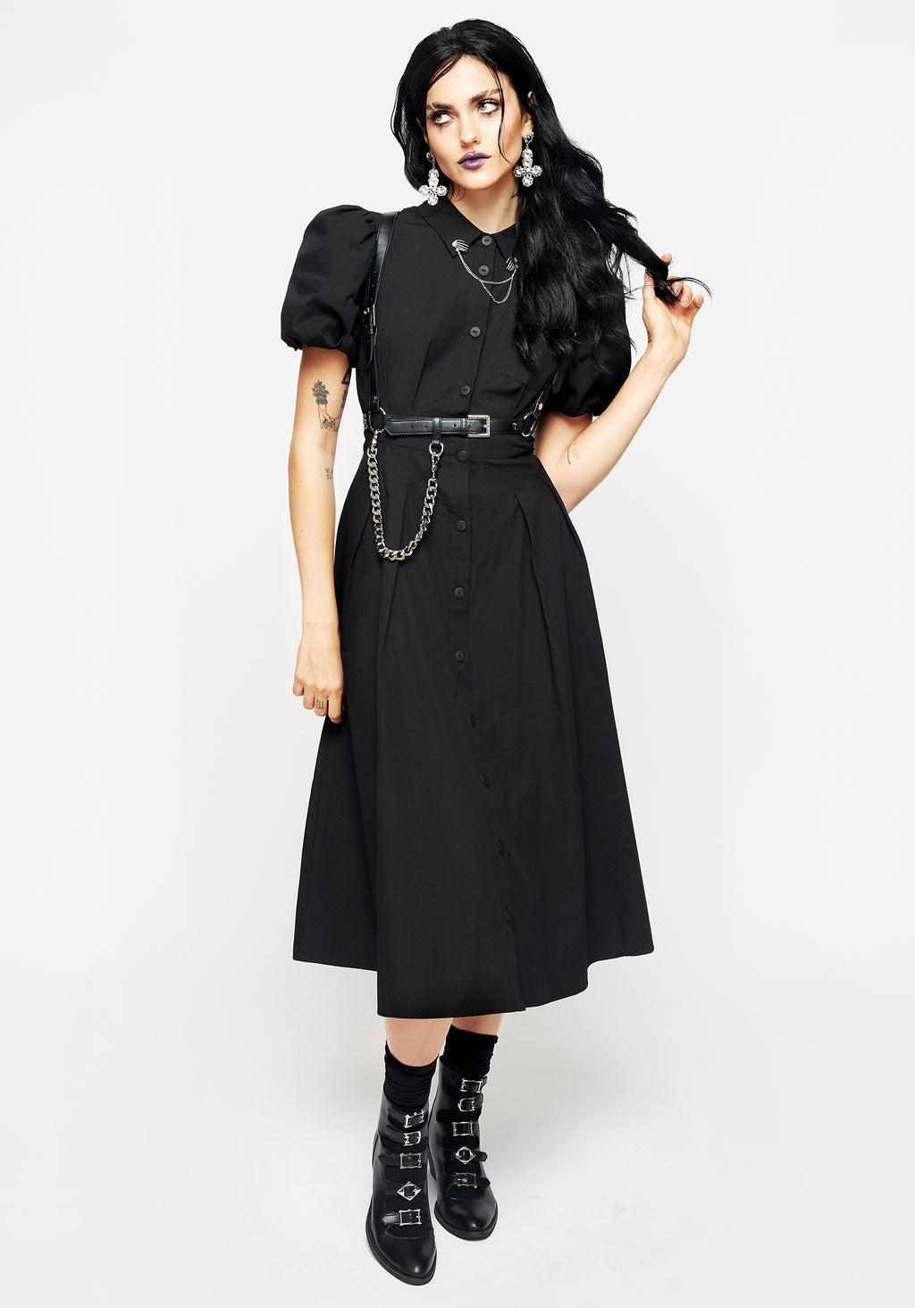 Skeleton Collar Midi Shirt Dress Product Image