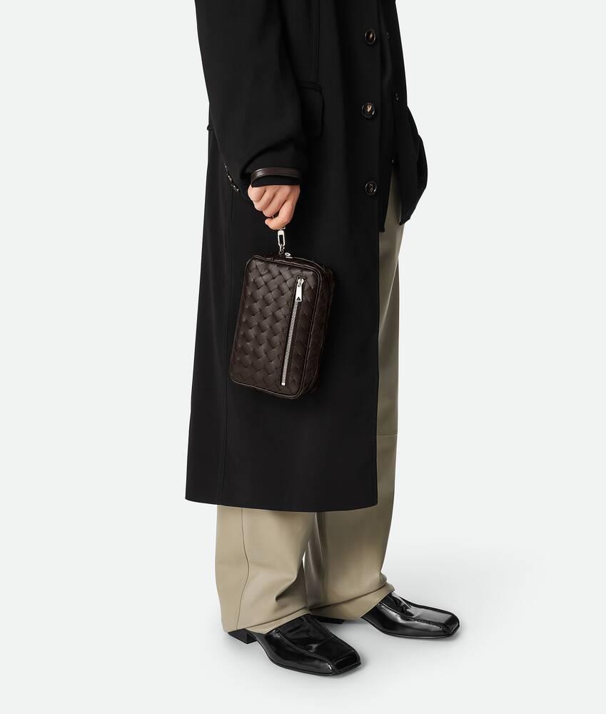 Men's Intrecciato Small Pouch With Wristlet in Fondant Product Image