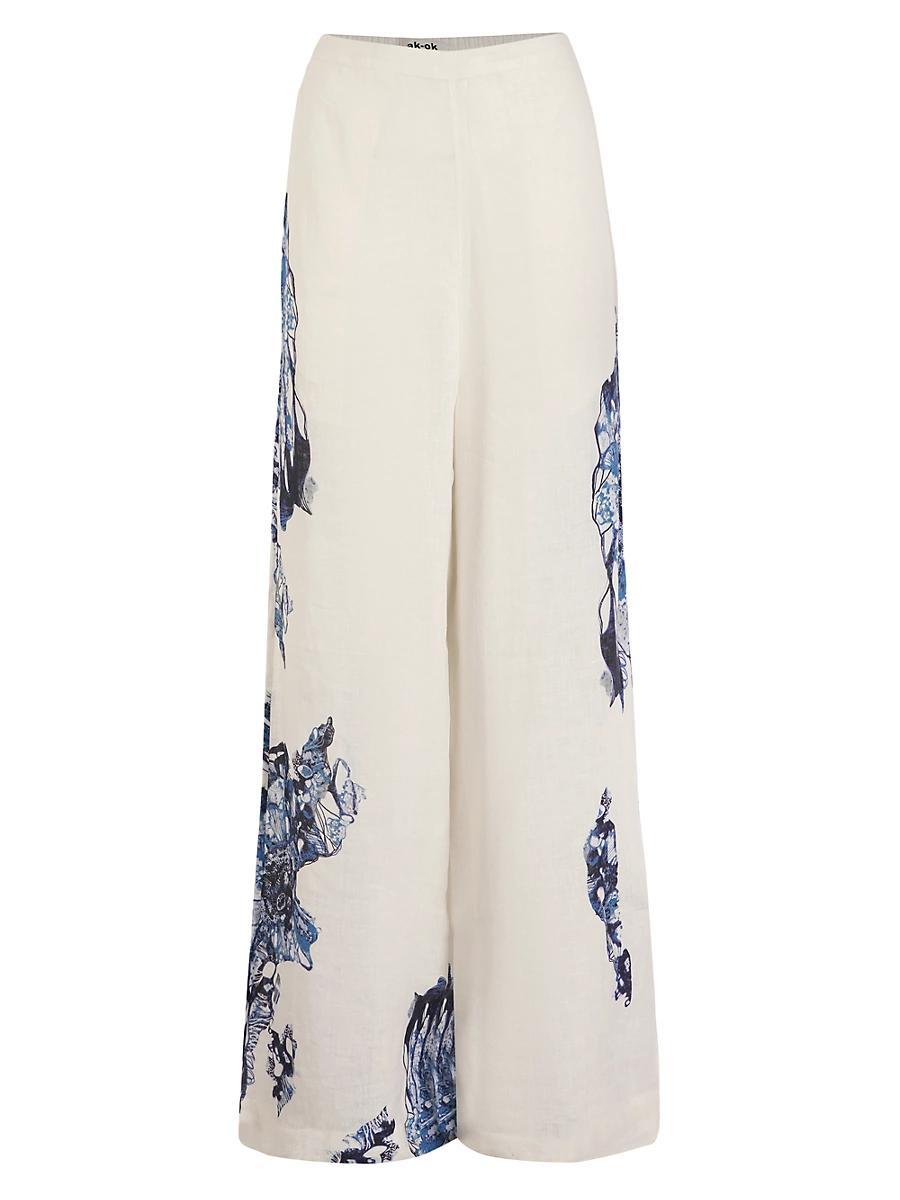 Womens Broad Wide-Leg Linen Pants Product Image