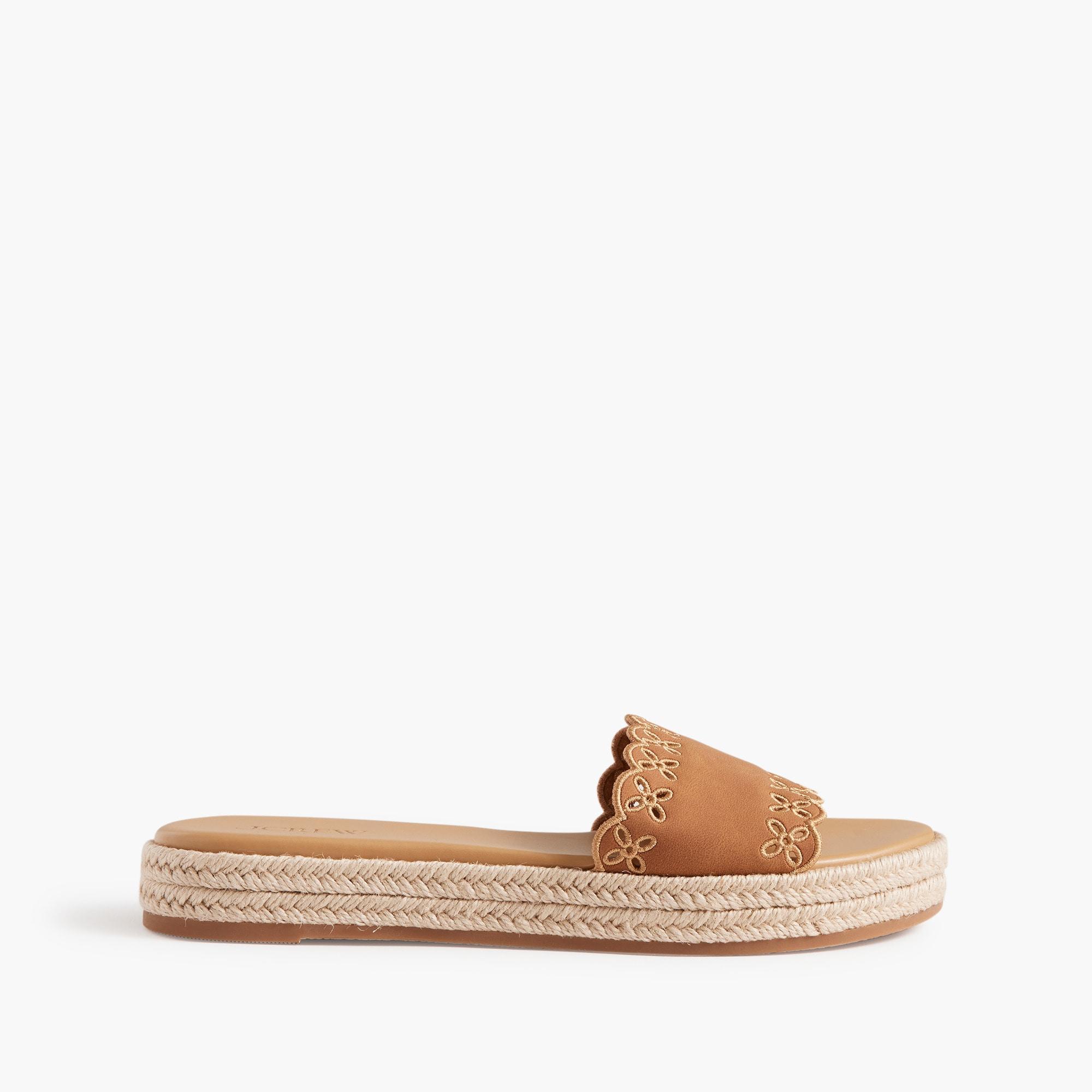 Platform embroidered slide sandals Product Image