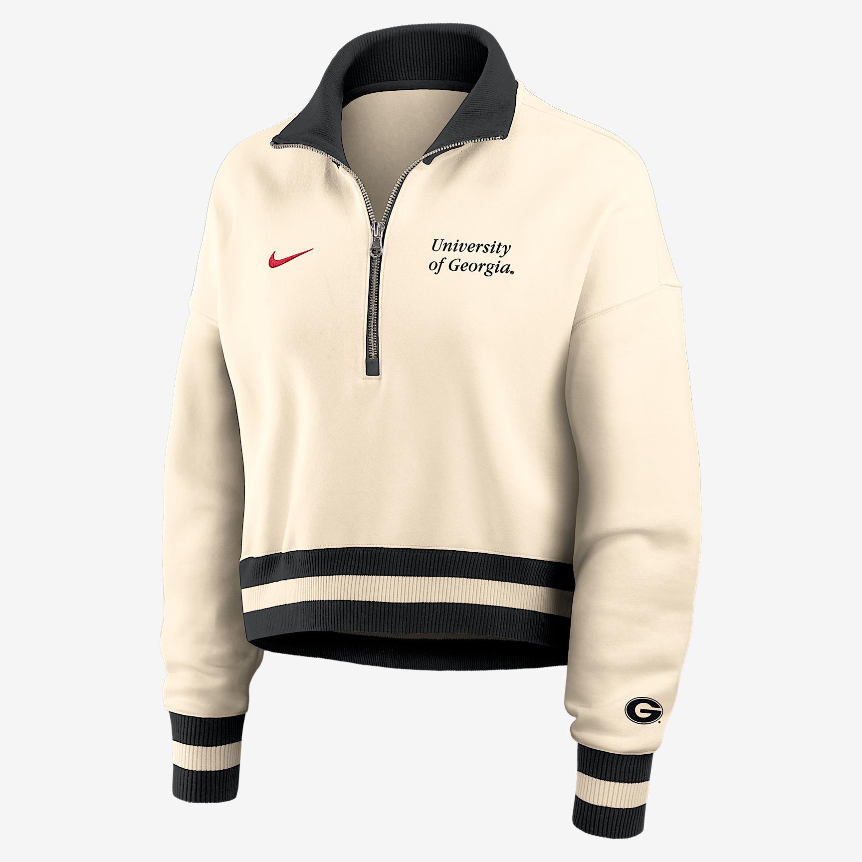 Georgia Legacy Nike Women's College Cropped 1/4-Zip Crew Product Image