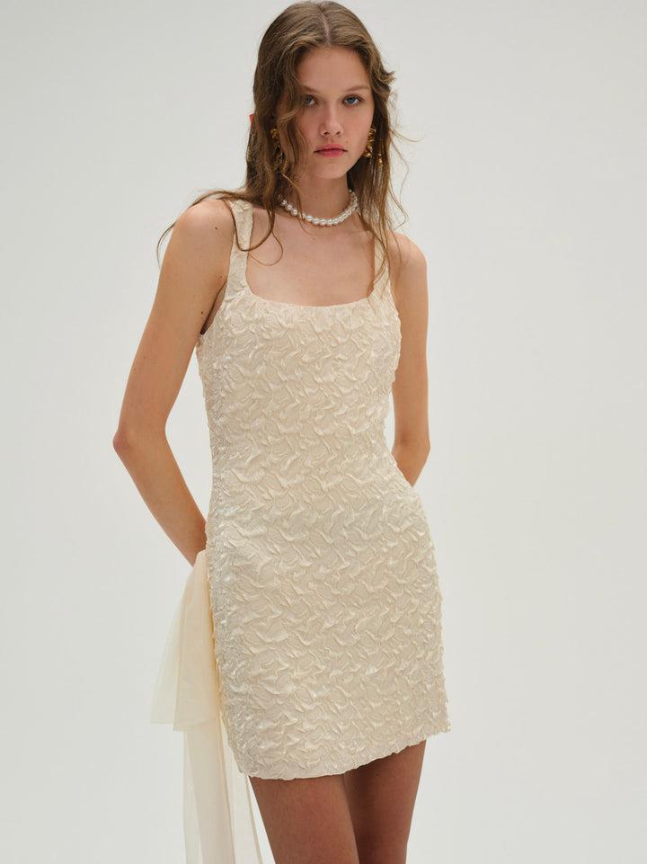 Frosted Organza Mini Dress — Ivory Product Image