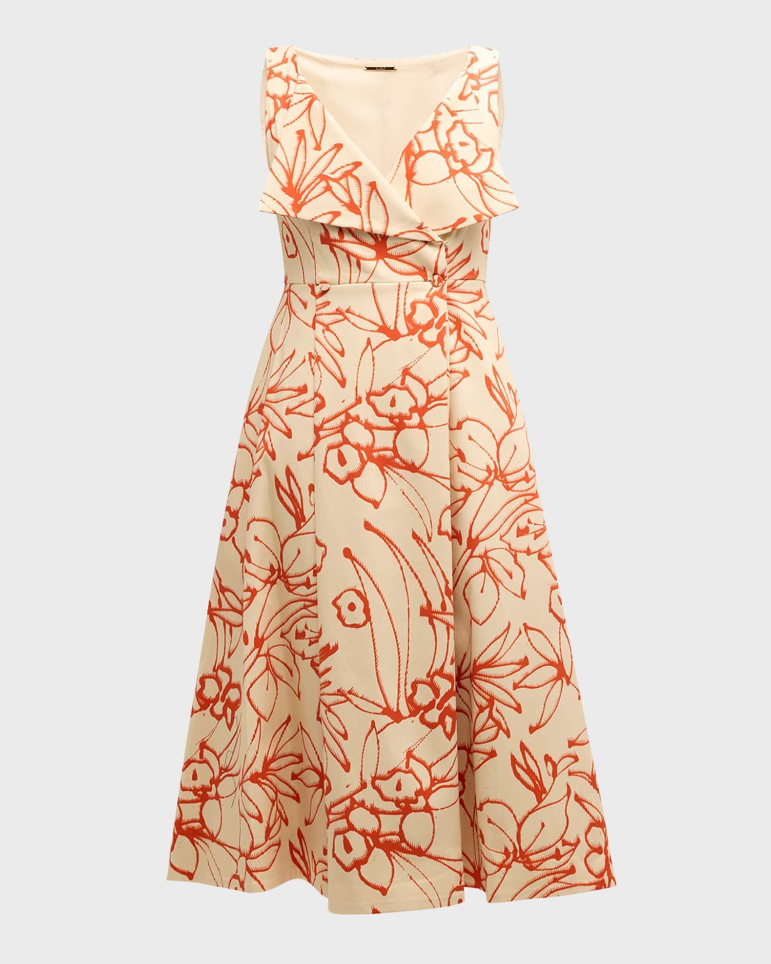 Vermeer Sleeveless Faux-Wrap Midi Dress Product Image