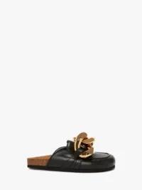 CHAIN LOAFER LEATHER MULES in black | JW Anderson US  Product Image