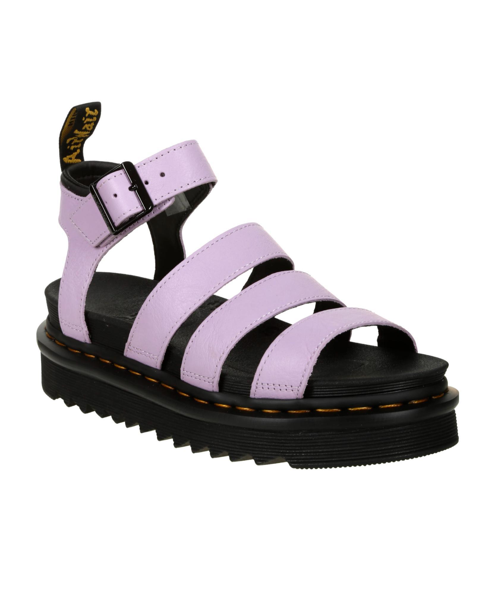 DR. MARTENS' Damen Blaire Pisa Leder Plateau Riemensandalen In Lilac Product Image