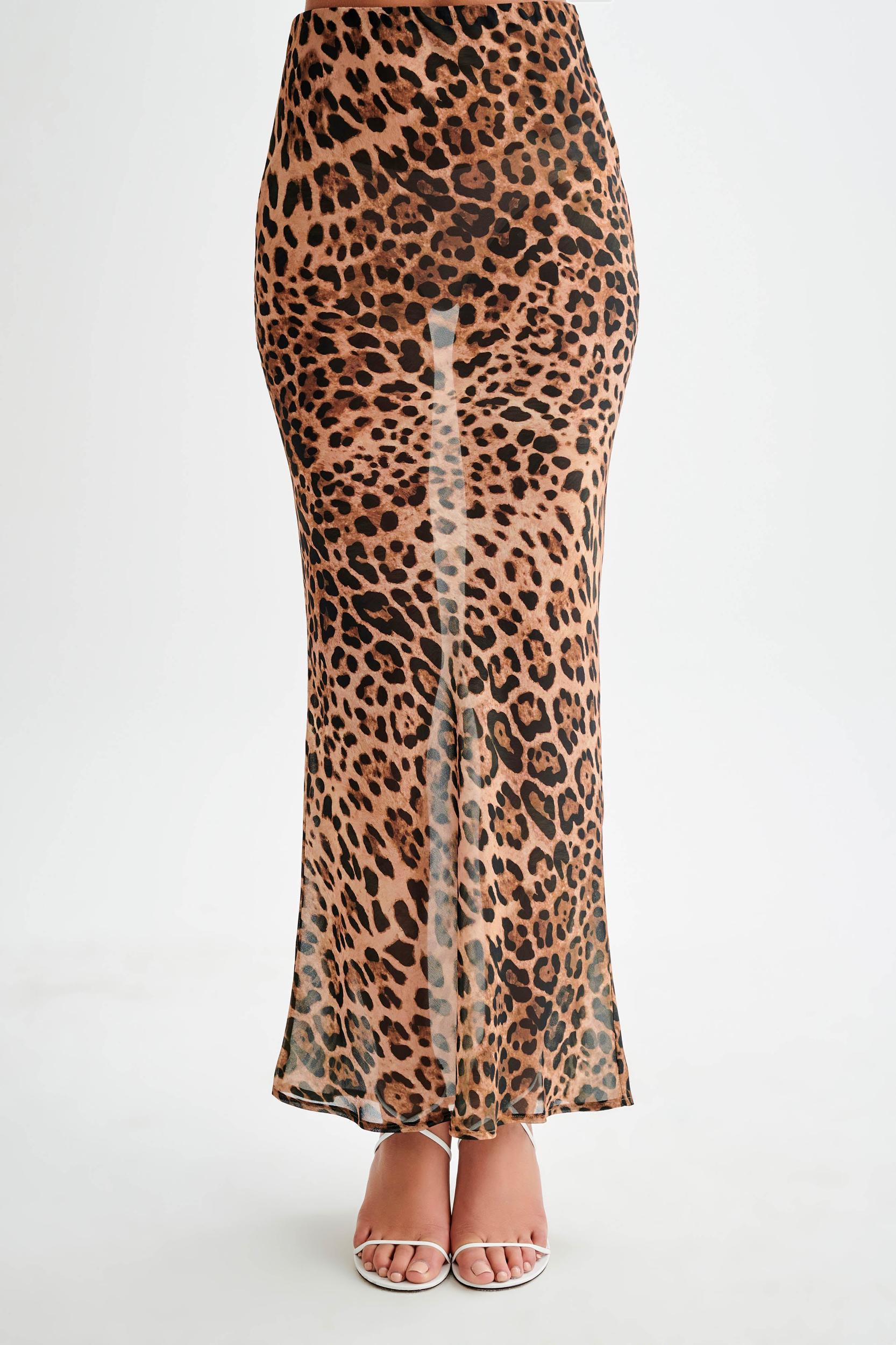 Yvonne Chiffon Maxi Skirt - Leopard Print Product Image